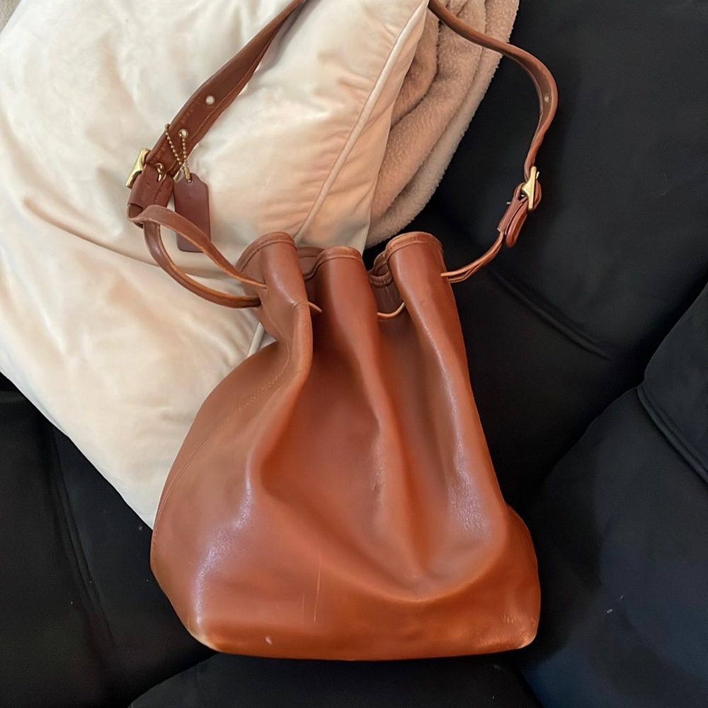 Vintage coach drawstring purse